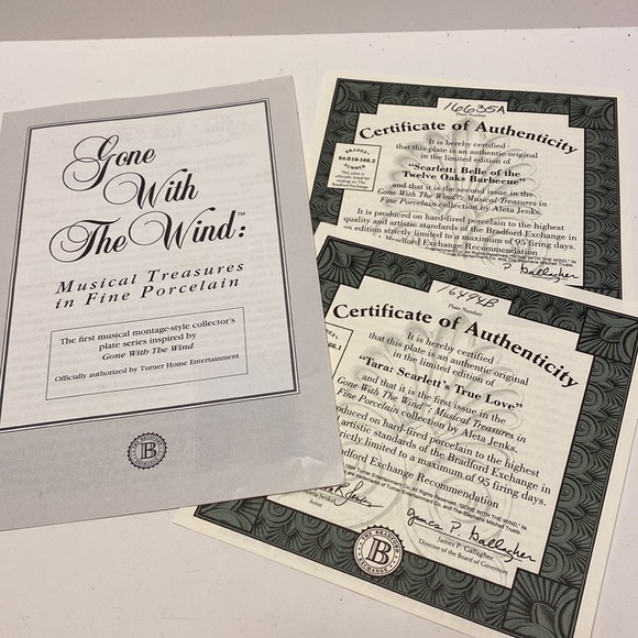 Gone with the Wind - 2 plate collection from Musical Treasures - Picture 6 of 6